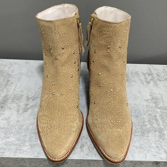 Zara Suede Gold Studded Ankle Boots/Booties Size 36 US 6 - Picture 3 of 16